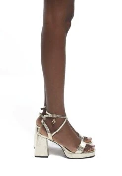 RIVER ISLAND Wide Fit- Sandalias De Tacón - Gold