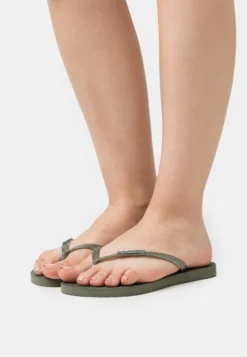 Havaianas Slim Fit Logo Metallic - Chanclas De Dedo - Green