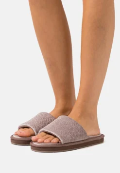 Calvin Klein Flatform Sandal Vel - Pantuflas - Deep Taupe