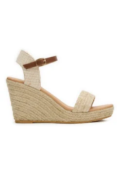 Sandalias De Cuña - Beige